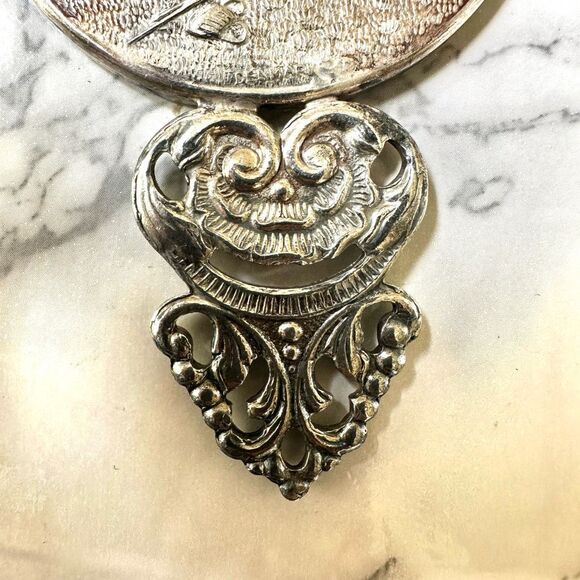 Hans Jensen repousse silver plated hand mirror - Picture 5 of 7